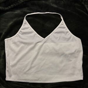 Elegant White V-Neck Crop Top